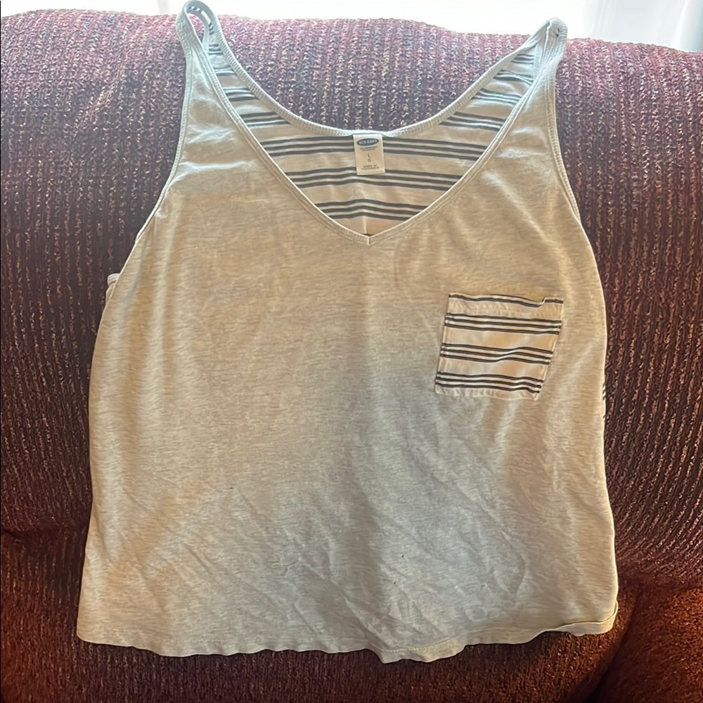 Gray Striped Women's Tank Top